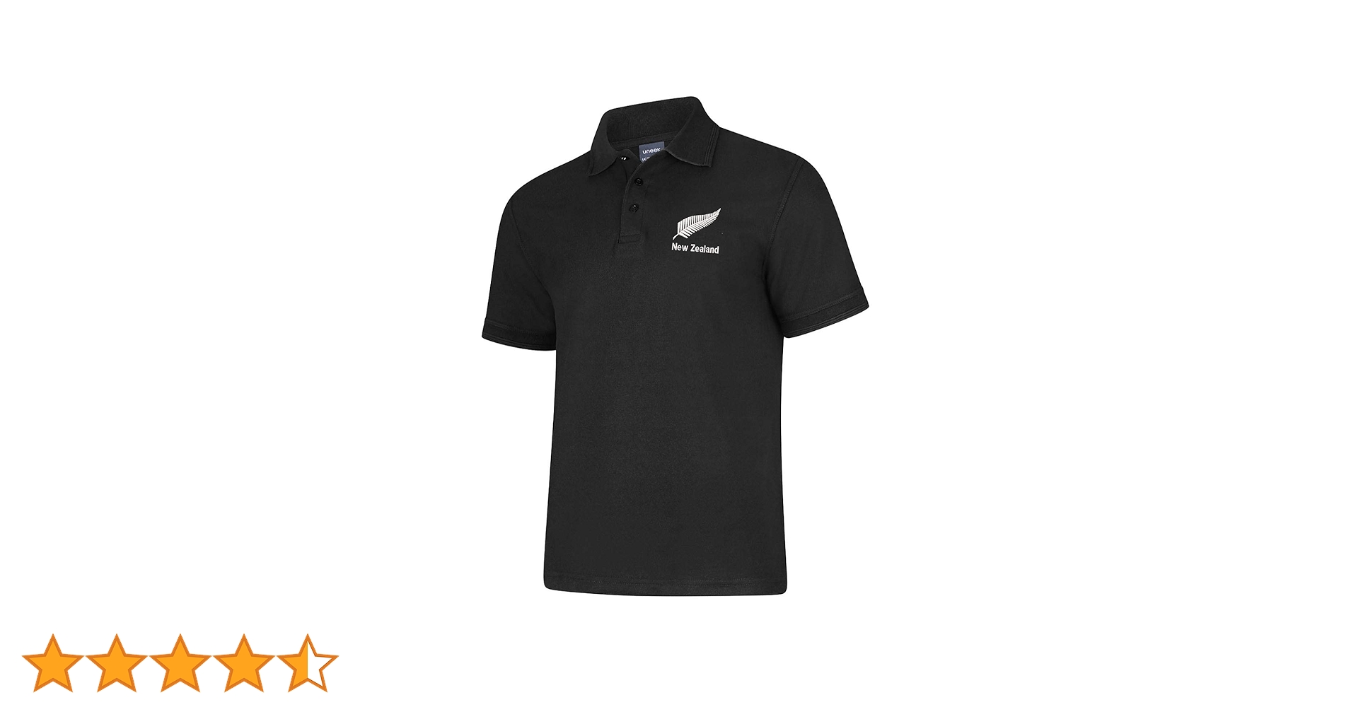 New Zealand Design Polo Shirt - Unisex- Colour Black - XS to